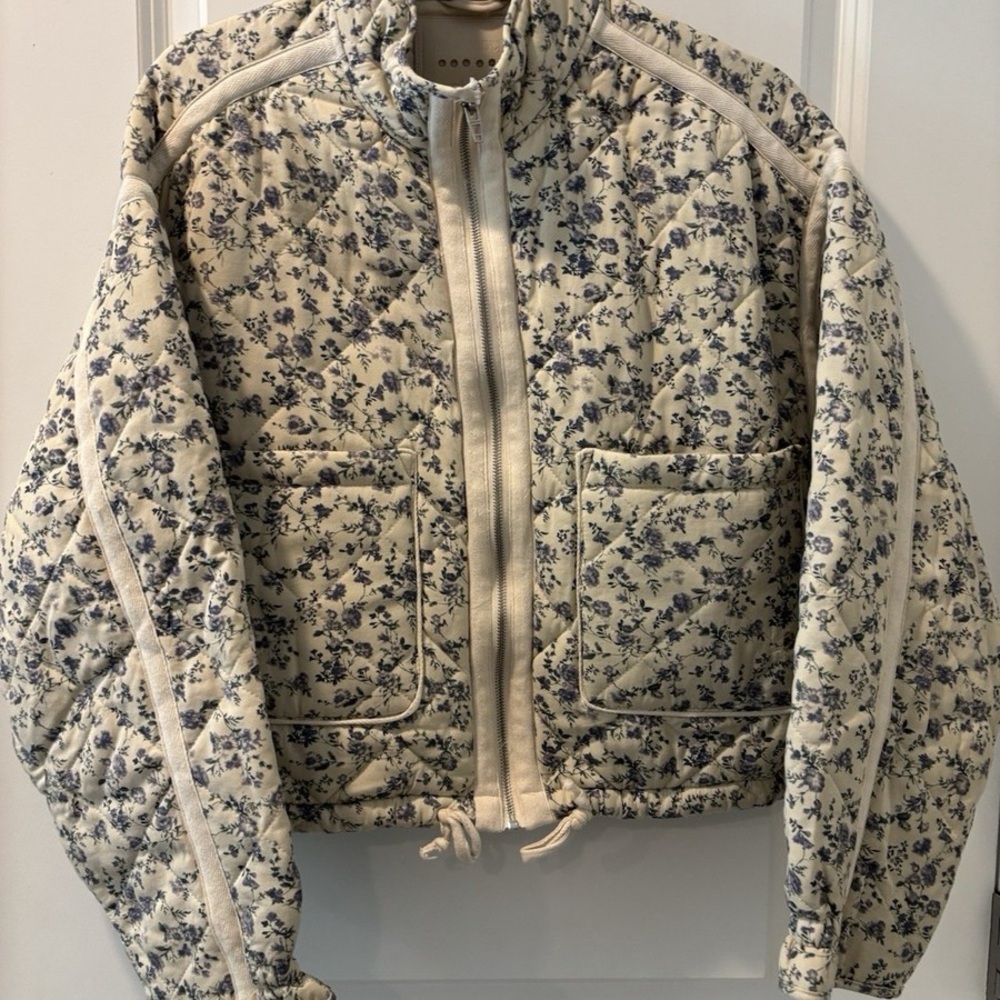 Blank NYC Blue Floral Quilted Jacket